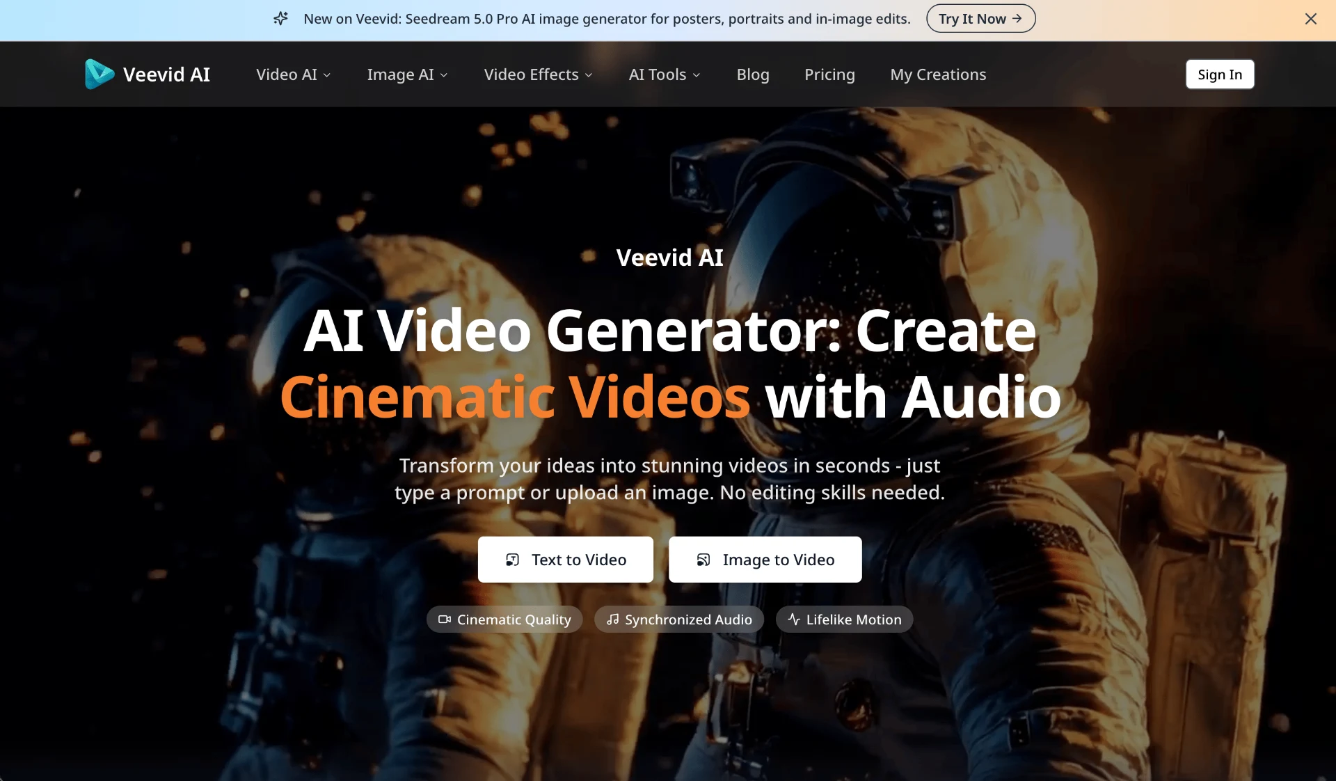 Veevid AI | High-Quality Video Generation Tool screenshot 1