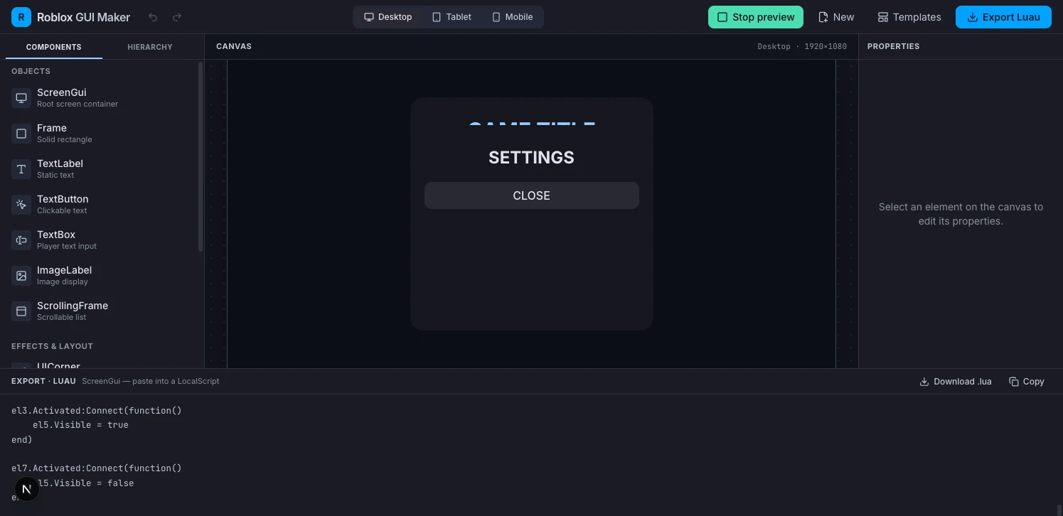 Roblox Gui Maker screenshot 3