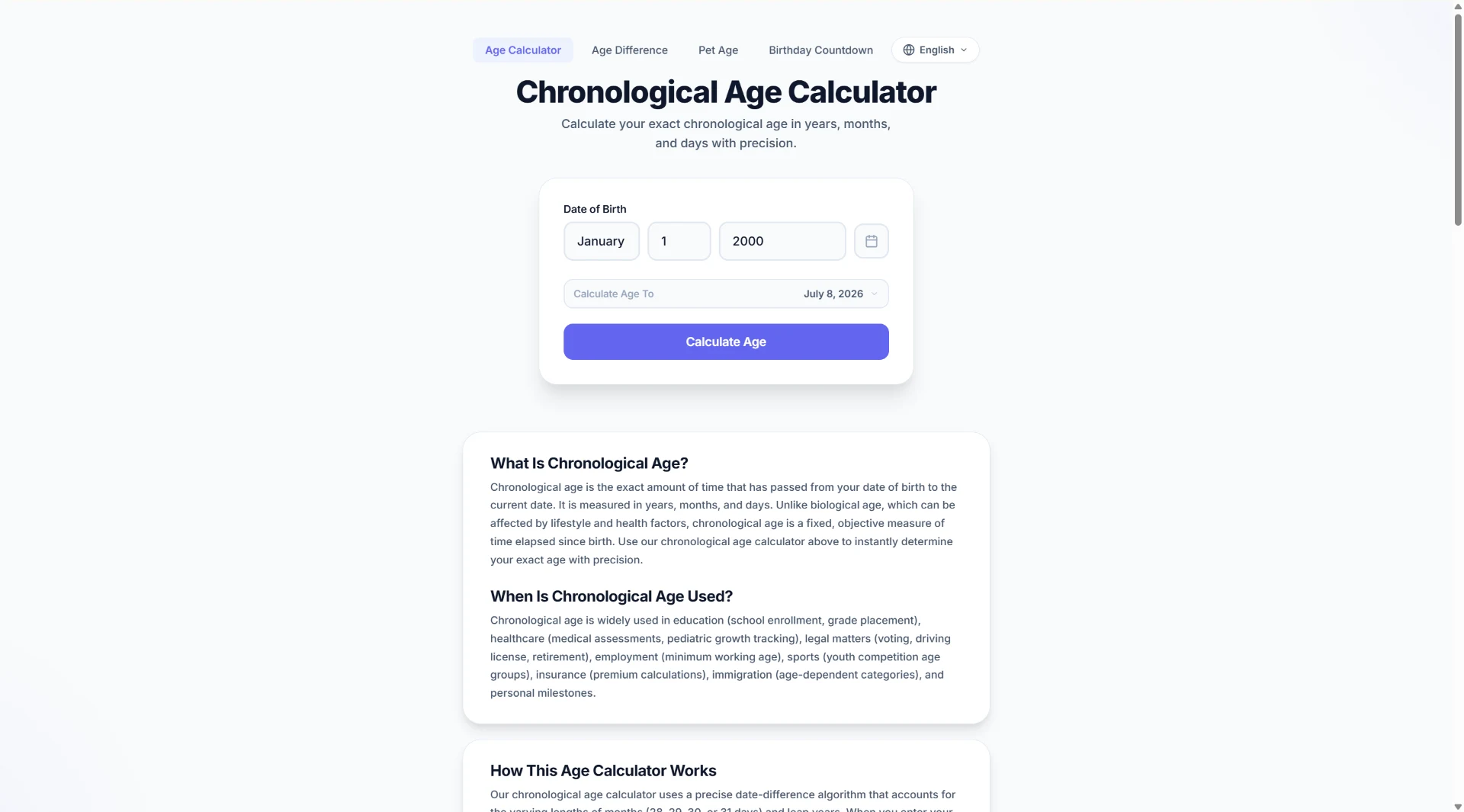 calculatoryouraget screenshot 1