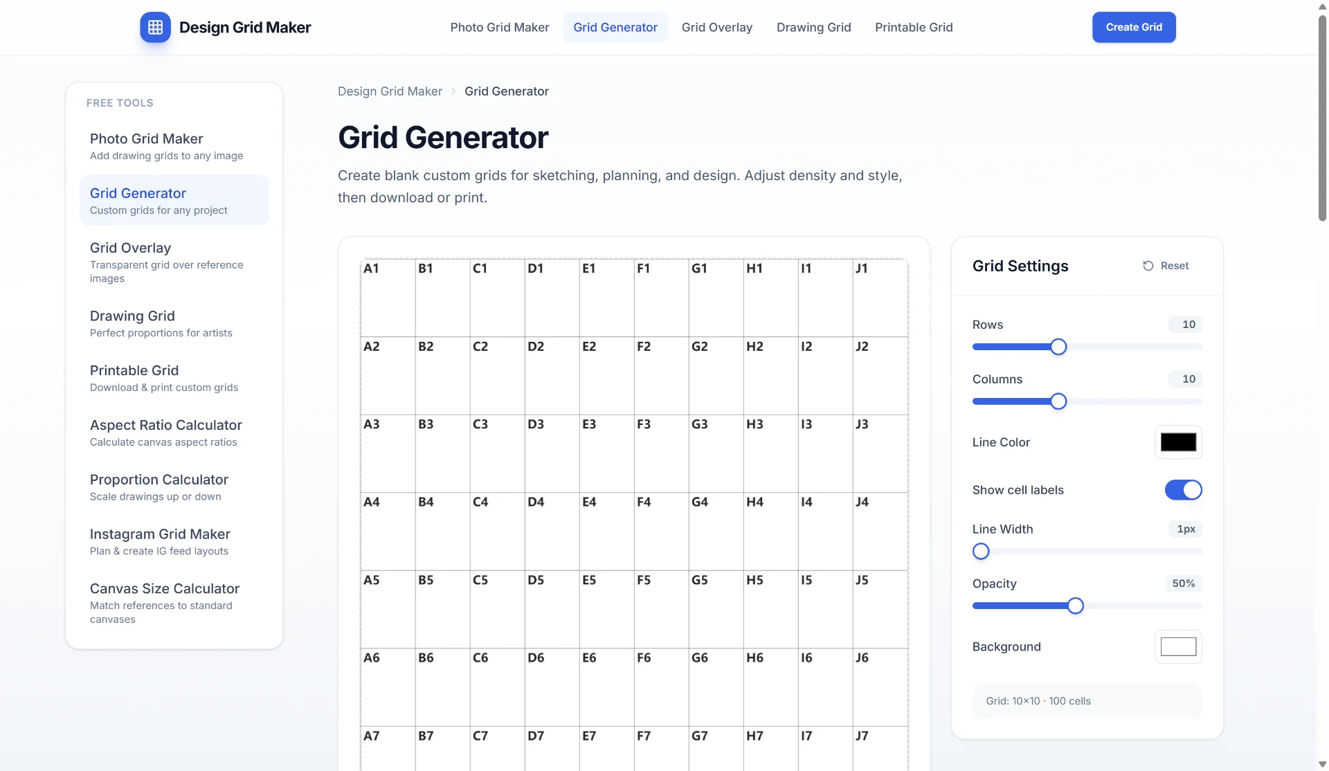 Grid Maker screenshot 2