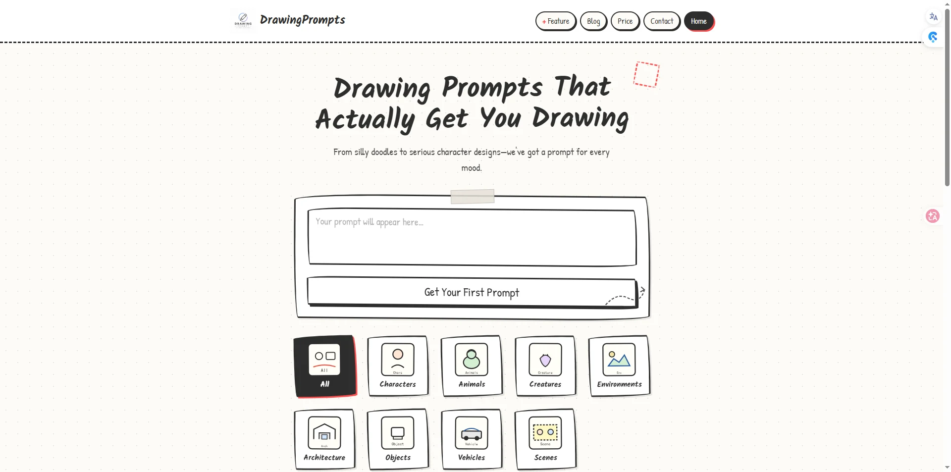 ai drawing prompts generator screenshot 1