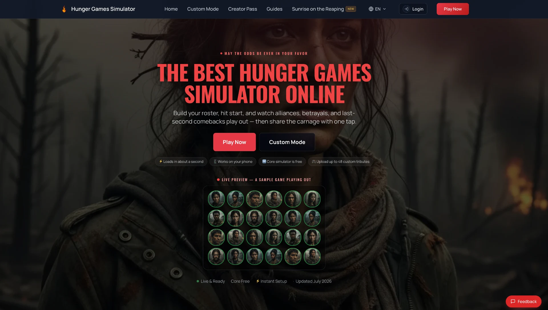 Hunger Games Simulator screenshot 1