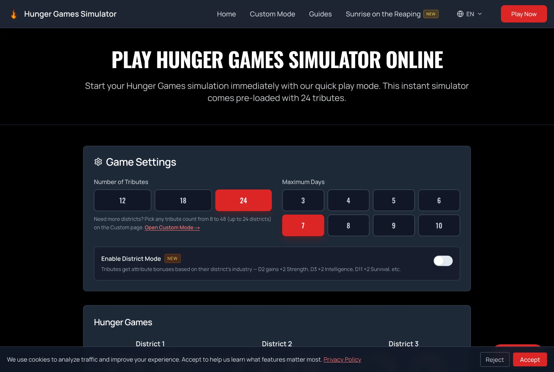 Hunger Games Simulator screenshot 3