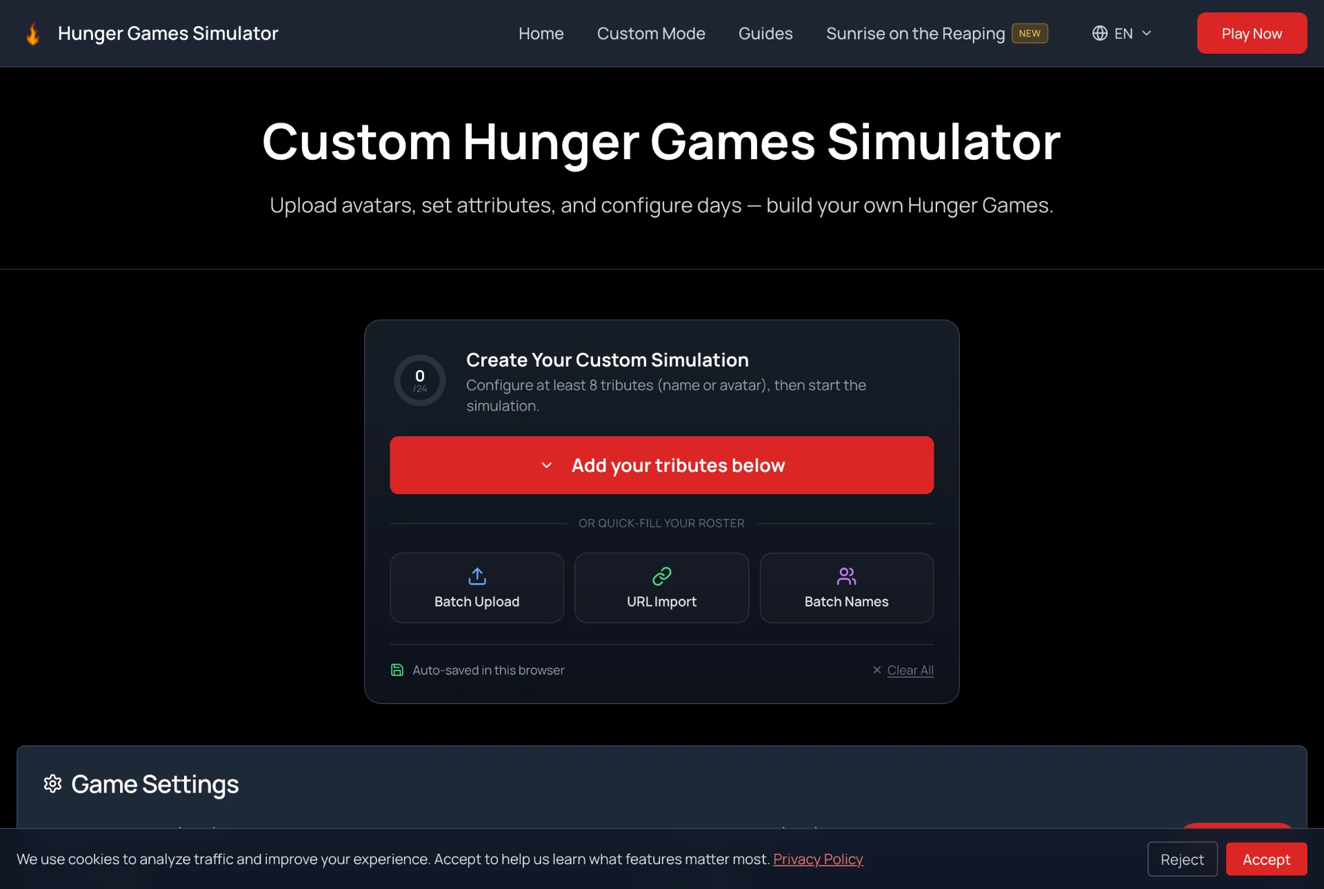 Hunger Games Simulator screenshot 2