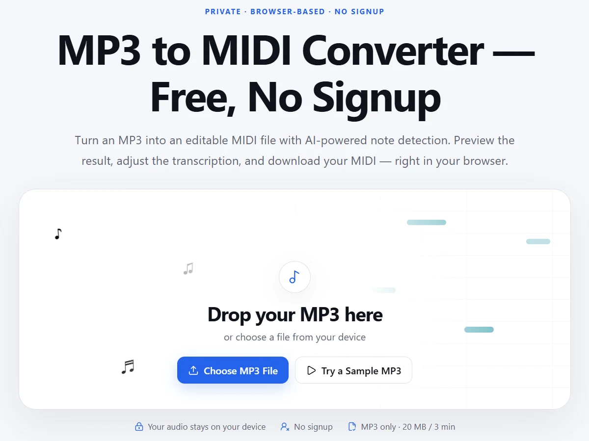 MP3 to MIDI screenshot 1
