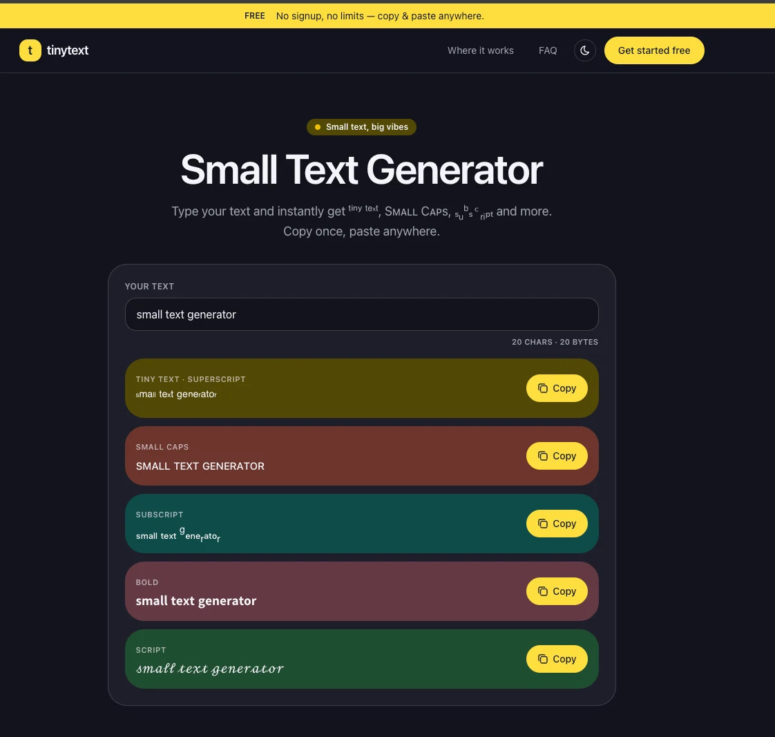 Tiny Text screenshot 1