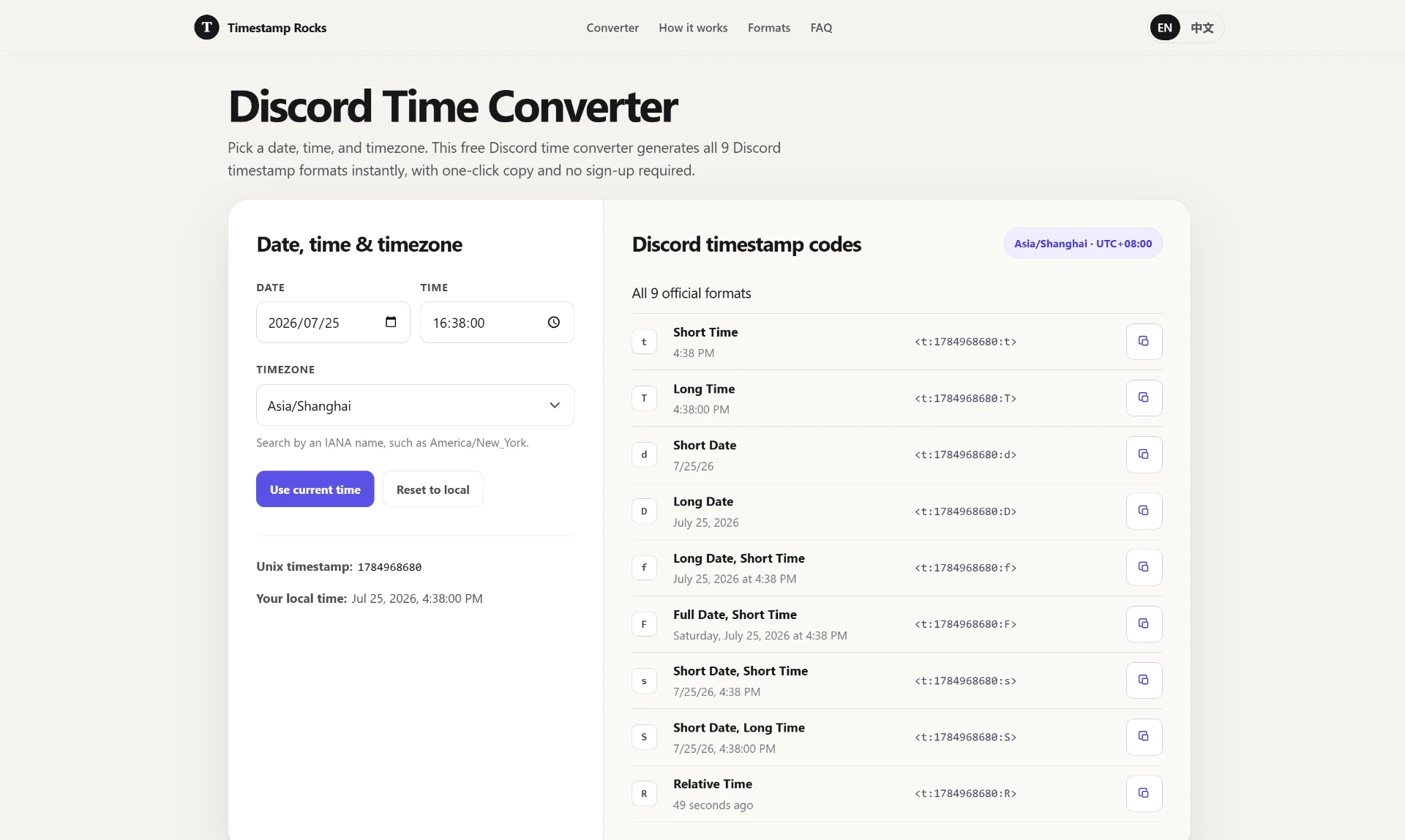 Timestamp Rocks screenshot 2