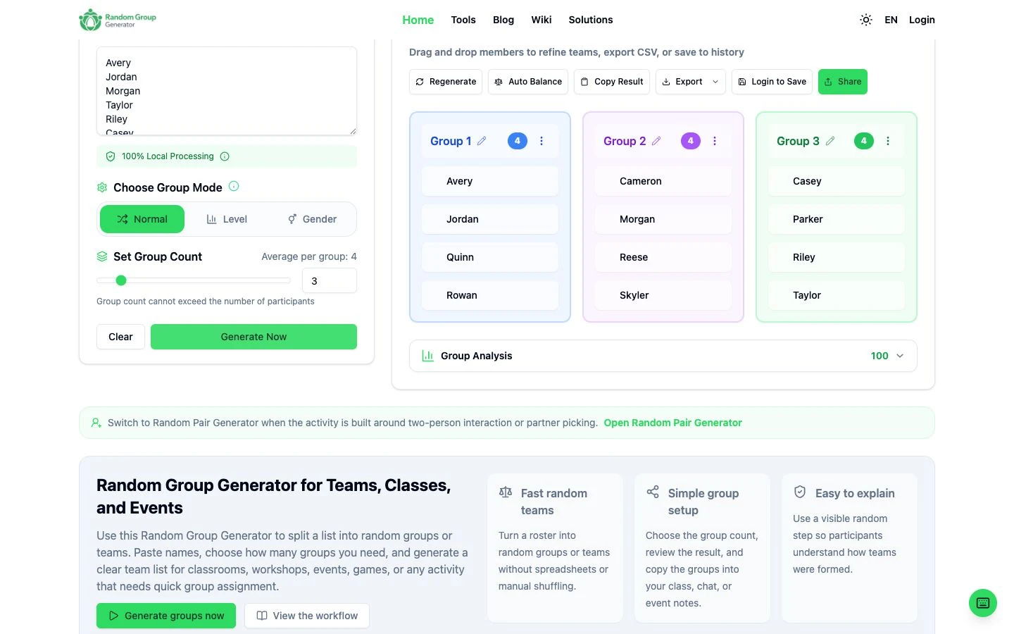 Random Group Generator screenshot 2