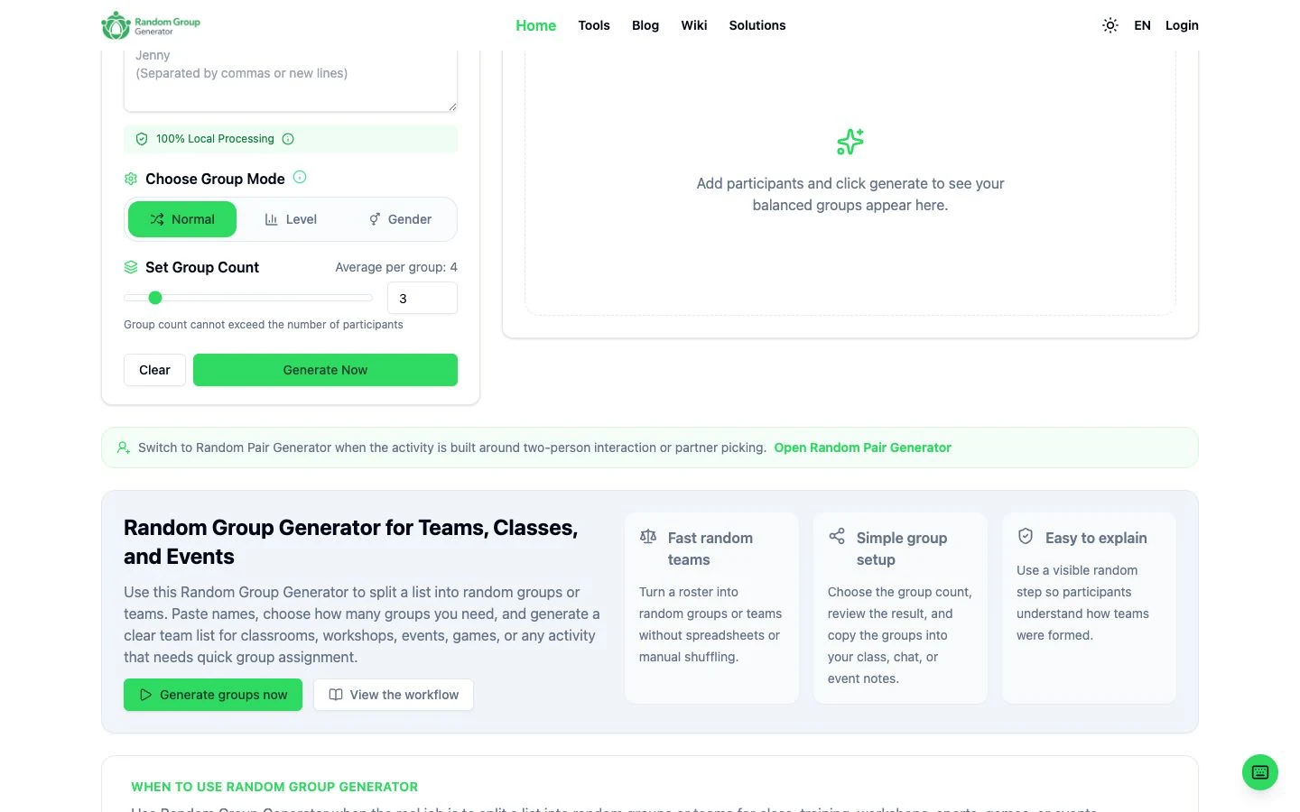 Random Group Generator screenshot 1