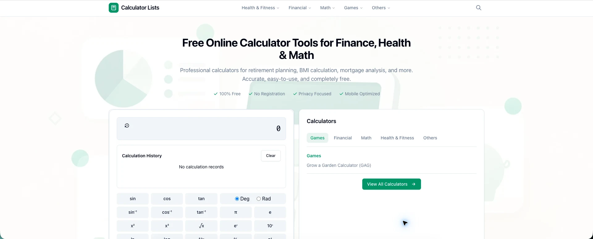 Calculator Lists screenshot 1